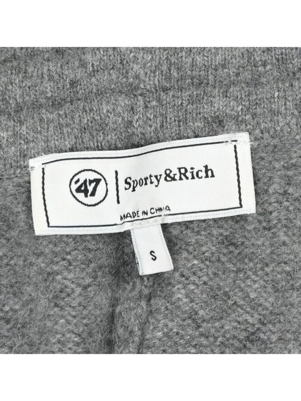 Sporty & Rich Heritage Yankees Serif Cashmere Lounge Pants in Grey - Picture 2 of 4